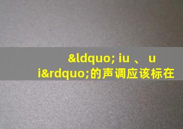 “ iu 、 ui”的声调应该标在